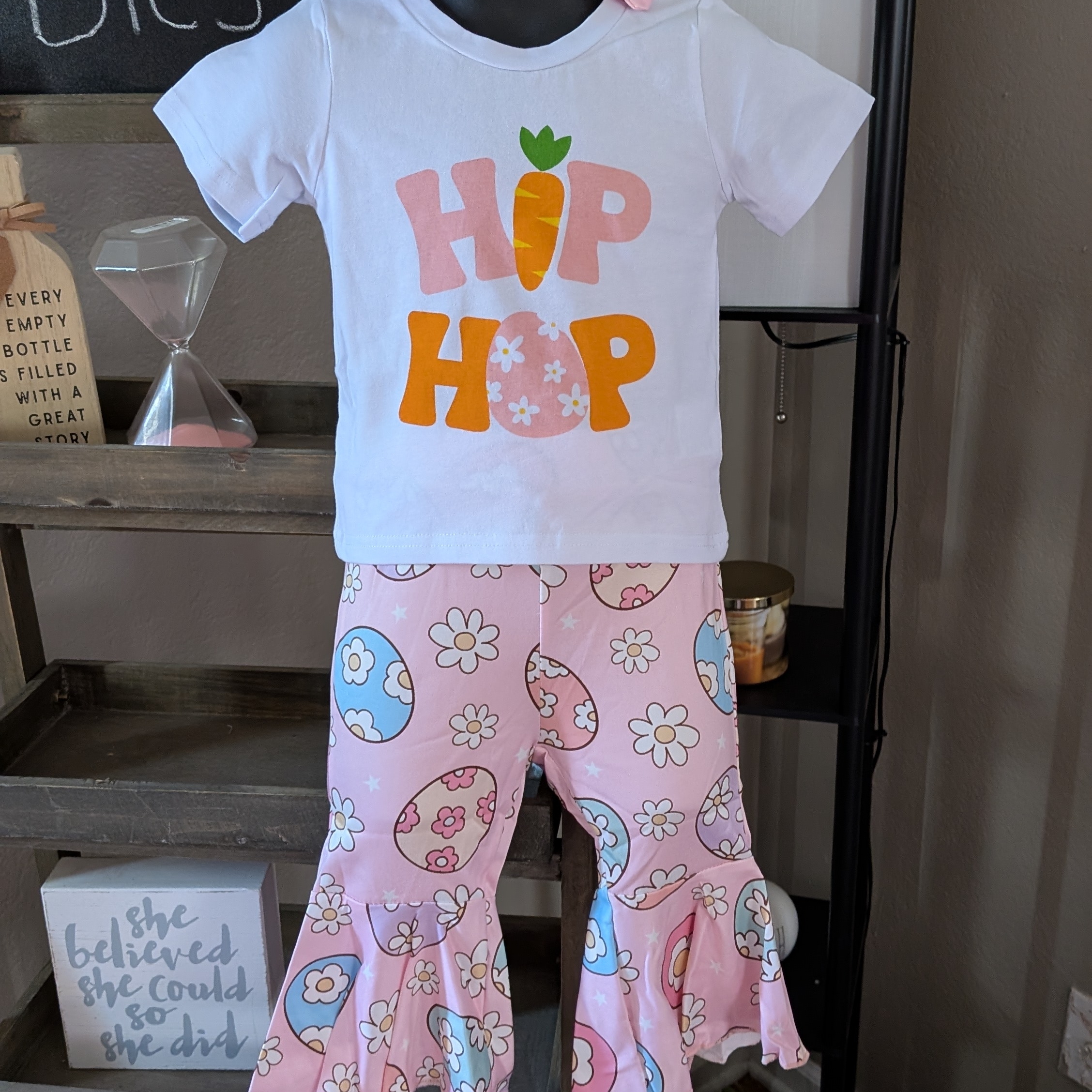 Beginning Boutique Pink And White "Hip Hop" Pajama Set